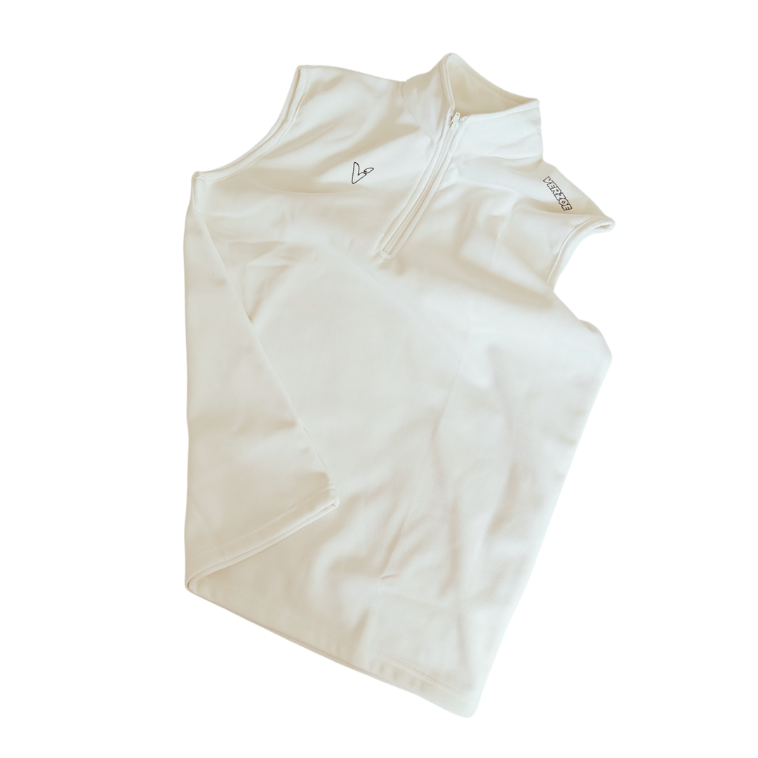 Verzoe White 1/4 Zip Cricket Slipover