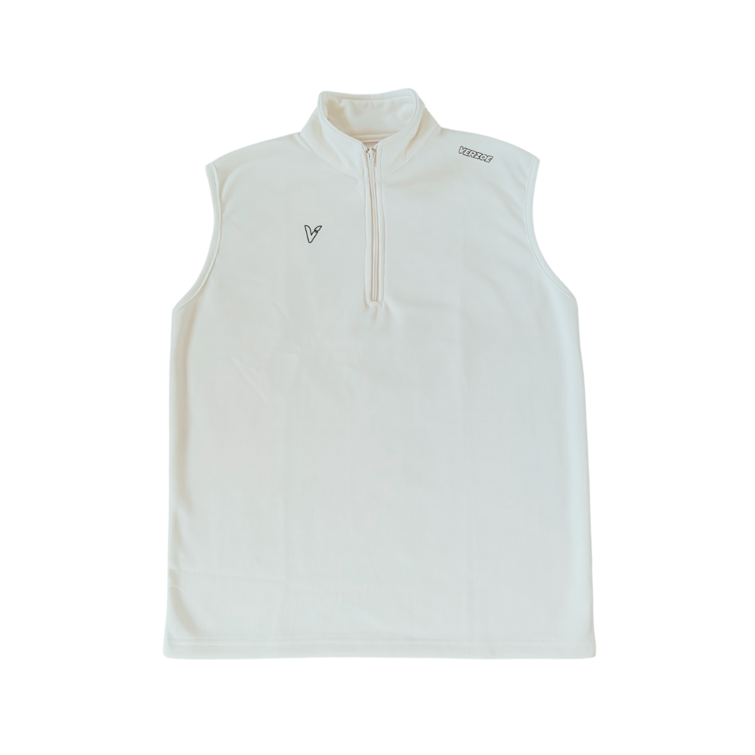 Verzoe White 1/4 Zip Cricket Slipover